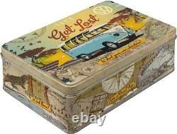Vintage Style Retro Lidded Storage Tin VW Volkswagen Get Lost Surf Surfing