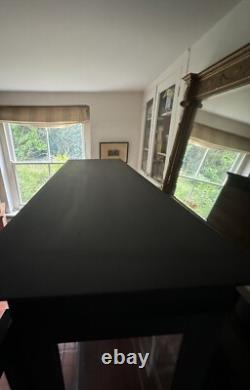 Vintage Style Solid Wood Display China Bookcase Glazed Cabinet- Painted Black