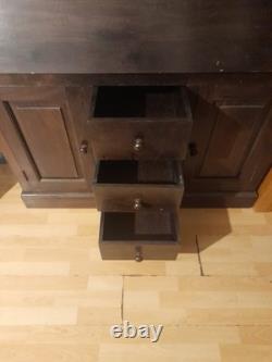 Vintage Style Wooden And Glass bureau In Very Good Condition