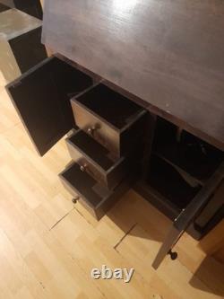 Vintage Style Wooden And Glass bureau In Very Good Condition