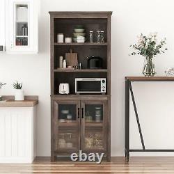 Vintage Tall Kitchen Pantry Larder Multifunction Bookcase Display 4Tier Cupboard