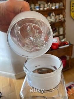 Vintage Tall & Large Etched Advertising Glass Confectionary Jar Flaxman's