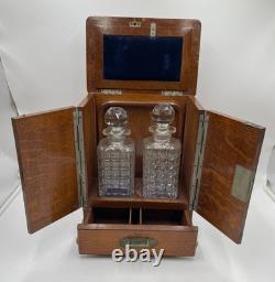 Vintage Tantalus Cabinet with Drawer and Tray, see description