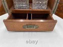 Vintage Tantalus Cabinet with Drawer and Tray, see description