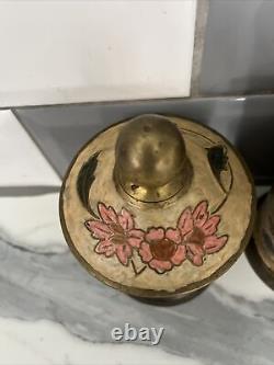 Vintage Tea Coffee Sugar Canisters Brass