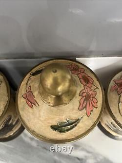 Vintage Tea Coffee Sugar Canisters Brass