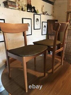 Vintage Teak Table And Four Chairs Drop Leaf Extending Kitchen Dining Danish Ret