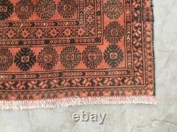 Vintage Traditional Hand made Oriental Afghan Bokhara Wool Red Large Rug Carpet