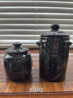 Vintage Tremar Kitchen Ware Pottery Bundle of 8 Black & white 70's Rare Colour