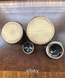 Vintage Tremar Kitchen Ware Pottery Bundle of 8 Black & white 70's Rare Colour