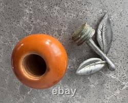 Vintage Two Cherry Bakelite Salt & Pepper Shakers 1940s Retro Kitchen Decor