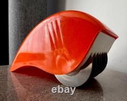 Vintage USSR Space Age Spaghetti Maker Mid-Century Orange Plastic Kitchen Decor