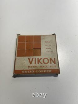 Vintage VIKON Solid Copper Metal Wall Tiles 24 pcs, 4 ¼ x 4 ¼, Retro Decor