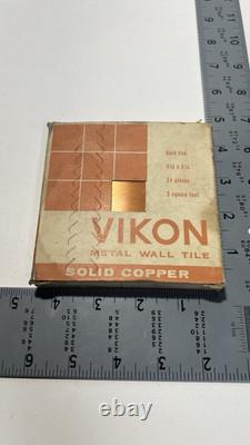 Vintage VIKON Solid Copper Metal Wall Tiles 24 pcs, 4 ¼ x 4 ¼, Retro Decor