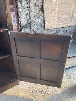 Vintage Vintage Ercol Old Colonial Brown Corner Unit Cabinet Shelves Cupboard