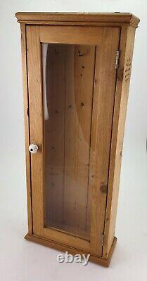 Vintage Wall Mounted Pine Display Cabinet