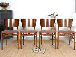 Vintage Walnut Dining Table And Chairs Art Deco 4 Dining Chairs Gateleg