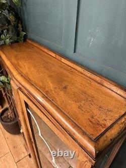 Vintage Walnut Glazed China Cabinet / Cocktail /Gin Cupboard /Display Cabinet