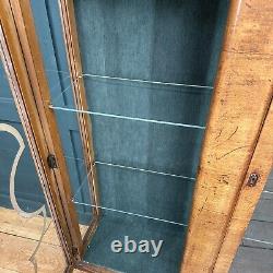 Vintage Walnut Glazed China Cabinet / Cocktail /Gin Cupboard /Display Cabinet