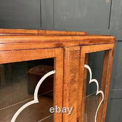 Vintage Walnut Glazed China Cabinet / Cocktail /Gin Cupboard /Display Cabinet