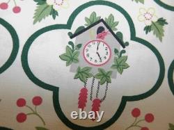 Vintage Waverly Tea Time Retro Kitchen Fabric Curtains Cuckoo Clocks Birds Fruit