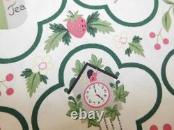 Vintage Waverly Tea Time Retro Kitchen Fabric Curtains Cuckoo Clocks Birds Fruit