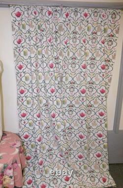 Vintage Waverly Tea Time Retro Kitchen Fabric Curtains Cuckoo Clocks Birds Fruit