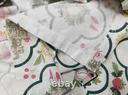 Vintage Waverly Tea Time Retro Kitchen Fabric Curtains Cuckoo Clocks Birds Fruit