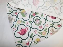 Vintage Waverly Tea Time Retro Kitchen Fabric Curtains Cuckoo Clocks Birds Fruit