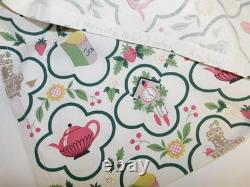 Vintage Waverly Tea Time Retro Kitchen Fabric Curtains Cuckoo Clocks Birds Fruit