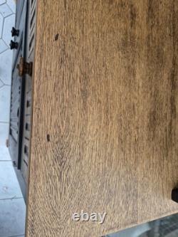 Vintage Welsh Dresser 1970s Solid Wood Two Tone Farmhouse Kitchen Cabinet