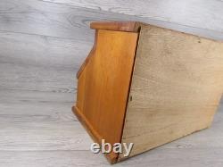 Vintage Wood Bread Box Retro MCM Country Farmhouse Wooden Kitchen Counter Large