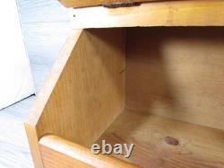 Vintage Wood Bread Box Retro MCM Country Farmhouse Wooden Kitchen Counter Large