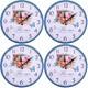 Vintage Wood Clock Retro Flower Clock Kitchen Clock