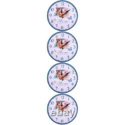 Vintage Wood Clock Retro Flower Clock Kitchen Clock