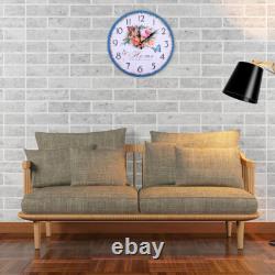 Vintage Wood Clock Retro Flower Clock Kitchen Clock