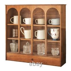 Vintage Wood Countertop Cabinet Desktop Display for Kitchen Pantry Cups