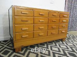 Vintage Wood and Glass Haberdashery Shop Counter or Display Cabinet with Drawers