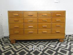 Vintage Wood and Glass Haberdashery Shop Counter or Display Cabinet with Drawers