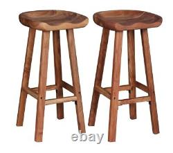 Vintage Wooden Bar Stools Breakfast Kitchen Room Pub Stool Furniture Set Retro