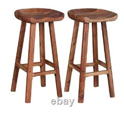 Vintage Wooden Bar Stools Breakfast Kitchen Room Pub Stool Furniture Set Retro