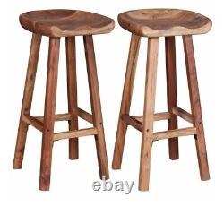 Vintage Wooden Bar Stools Breakfast Kitchen Room Pub Stool Furniture Set Retro