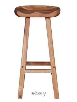 Vintage Wooden Bar Stools Breakfast Kitchen Room Pub Stool Furniture Set Retro