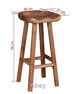 Vintage Wooden Bar Stools Breakfast Kitchen Room Pub Stool Furniture Set Retro