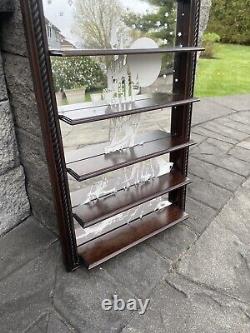 Vintage Wooden Mirrror Wall Hanging Curio Cabinet 20x13x4.5