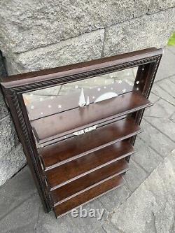 Vintage Wooden Mirrror Wall Hanging Curio Cabinet 20x13x4.5