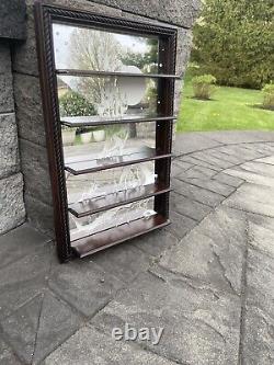 Vintage Wooden Mirrror Wall Hanging Curio Cabinet 20x13x4.5