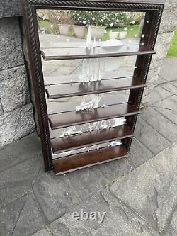 Vintage Wooden Mirrror Wall Hanging Curio Cabinet 20x13x4.5