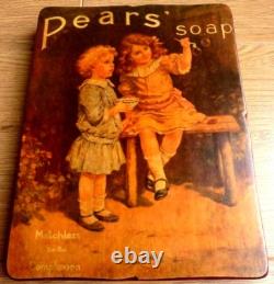 Vintage Wooden Wall Plaque Pears Soap Girls Matchless for the Complexion