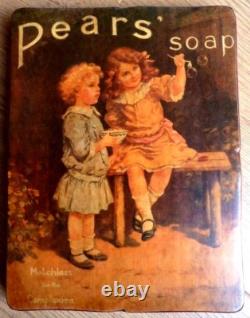 Vintage Wooden Wall Plaque Pears Soap Girls Matchless for the Complexion